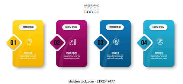Infographic template business concept with step.