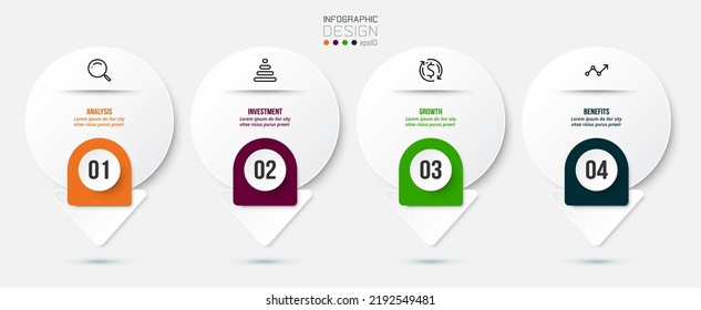 Infographic template business concept with step.