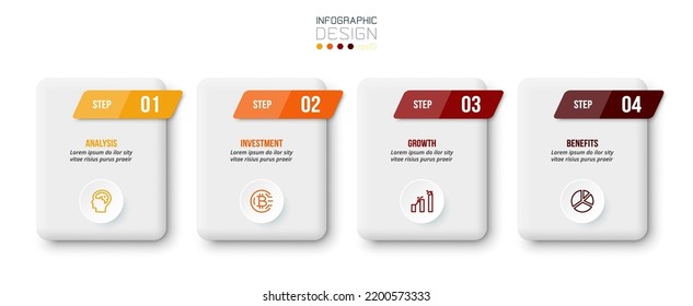 Infographic template business concept with step.
