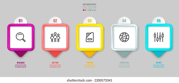 Infographic template business concept with step.