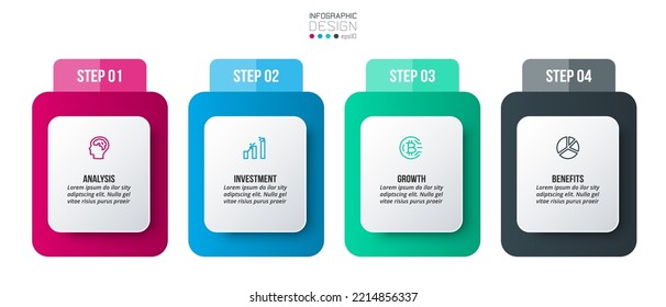 Infographic template business concept with step.