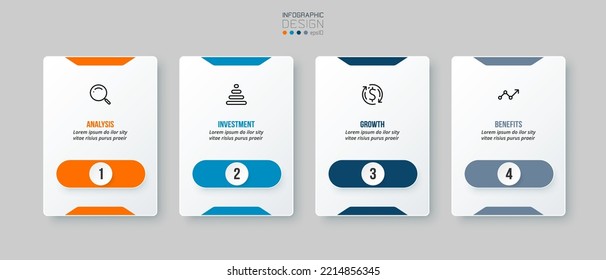 Infographic template business concept with step.