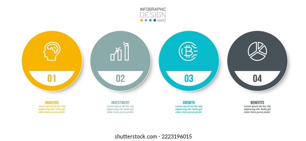 Infographic template business concept with step.