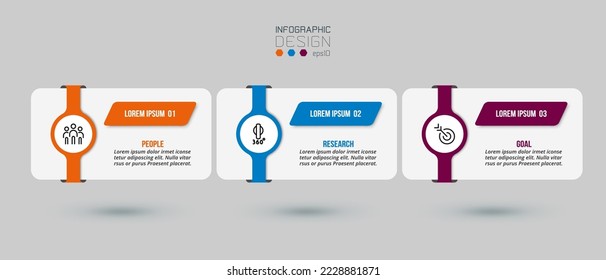 Infografik Template Business Konzept mit Schritt.