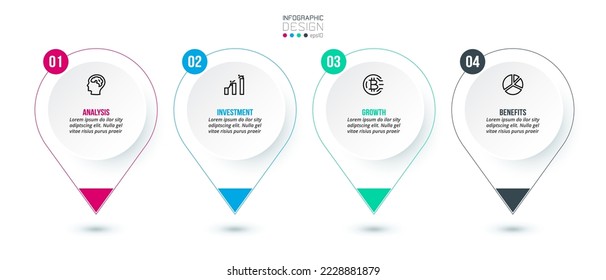 Infographic template business concept with step.