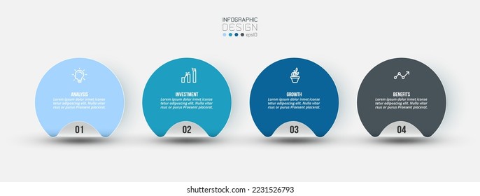 Infographic template business concept with step.