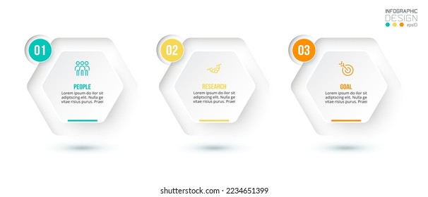 Concepto de negocio de plantilla de infografía con paso.