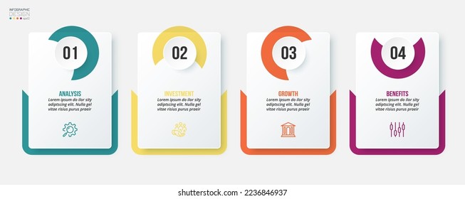 Infographic template business concept with step.