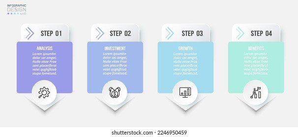 Concepto de negocio de plantilla de infografía con paso.