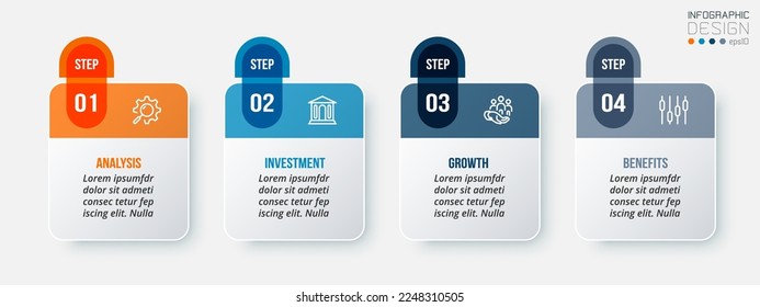 Infographic template business concept with step.