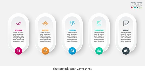 Concepto de negocio de plantilla de infografía con paso.