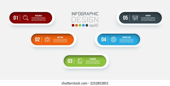 Infographic template business concept with step.