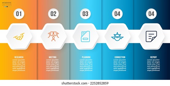 Infographic template business concept with step.