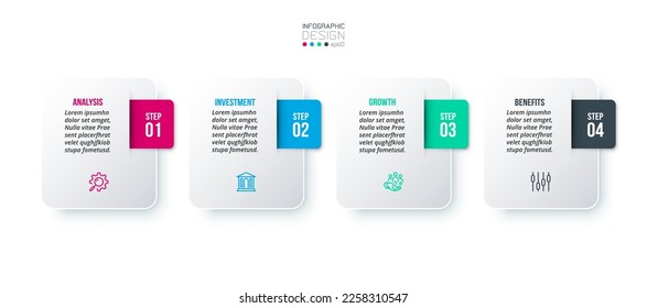 Infographic template business concept with step.