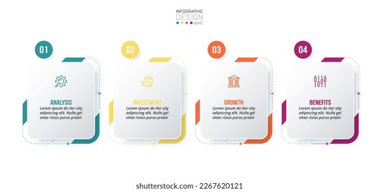 Infographic template business concept with step.