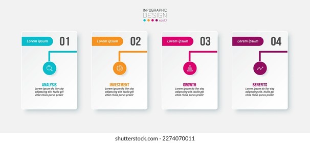 Infographic template business concept with step.