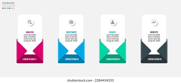 Concepto de negocio de plantilla de infografía con paso.