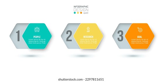 Infographic template business concept with step.