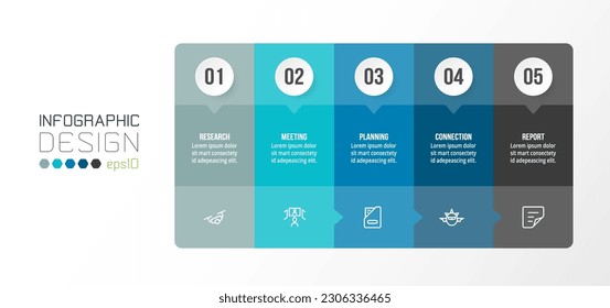 Infographic template business concept with step.
