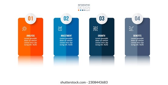 Infographic template business concept with step.