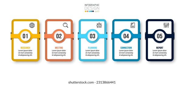 Infographic template business concept with step.