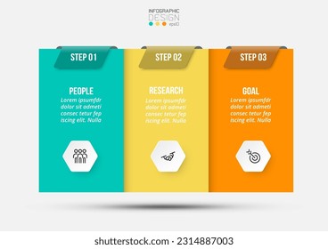 Infographic template business concept with step.
