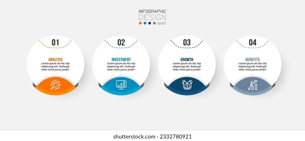 Infographic template business concept with step.