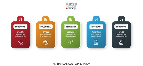 Infographic template business concept with step.