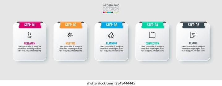 Infographic template business concept with step.