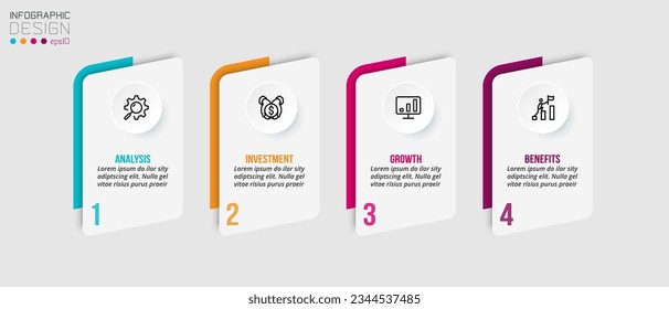 Infografik Template Business Konzept mit Schritt.