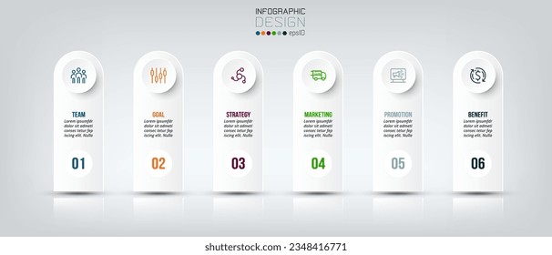 Infographic template business concept with step.