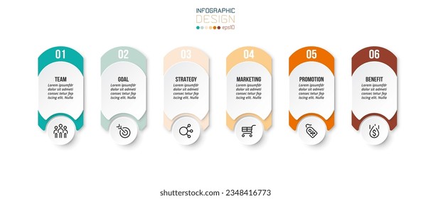 Infografik Template Business Konzept mit Schritt.