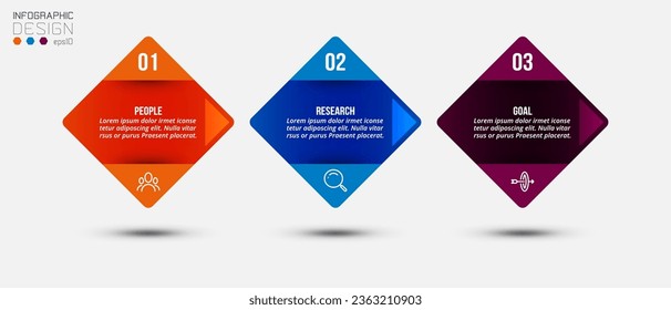 Infographic template business concept with step.