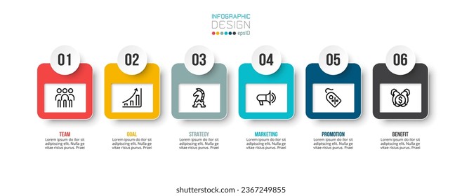 Infographic template business concept with step.
