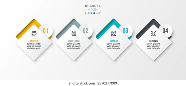 Infographic template business concept with step.