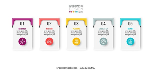 Infographic template business concept with step.