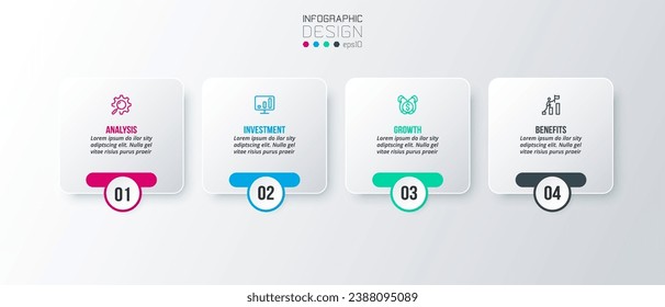 Infografik Template Business Konzept mit Schritt.