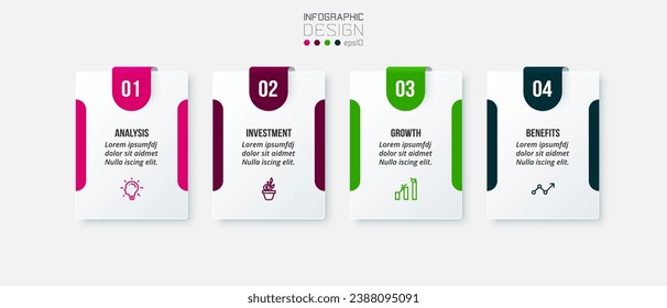 Infographic template business concept with step.