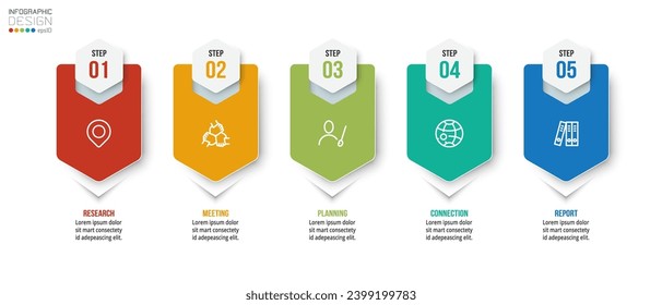 Infographic template business concept with step.