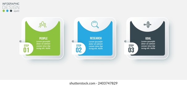 Infographic template business concept with step.