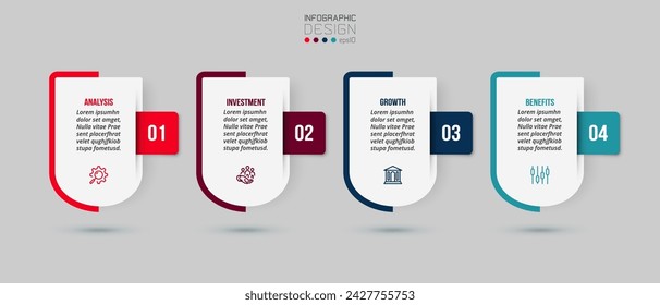 Infographic template business concept with step.