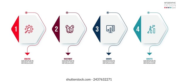Infographic template business concept with step.