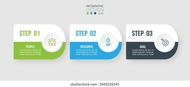 Concepto de negocio de Plantilla infográfica con step.