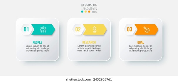 Concepto de negocio de Plantilla infográfica con step.