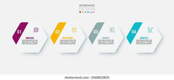 Infographic template business concept with step.