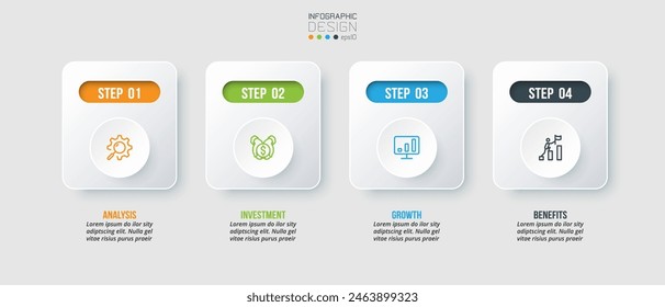 Infographic template business concept with step.