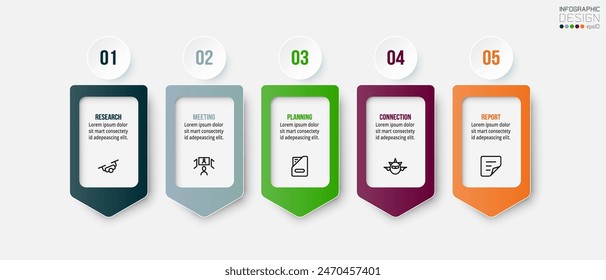 Concepto de negocio de Plantilla infográfica con step.