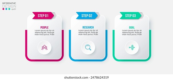 Infographic template business concept with step.