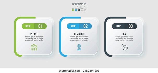 Infographic template business concept with step.