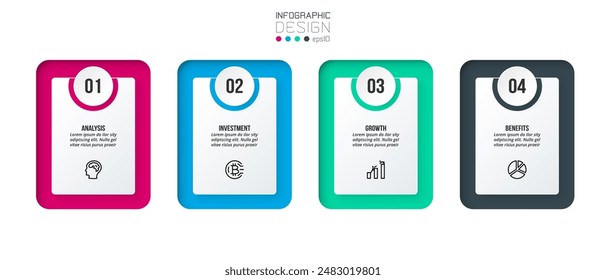 Infographic template business concept with step.